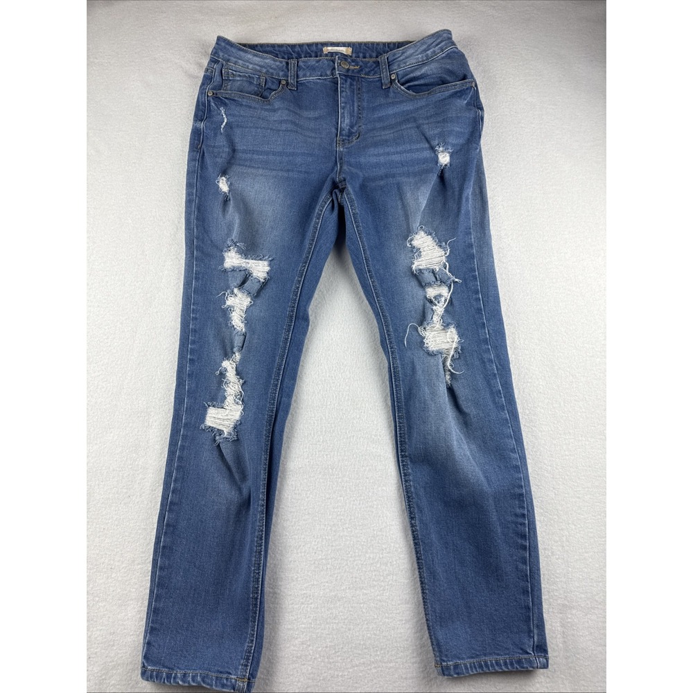 Altar'd State Distressed Denim Blue Jeans JR Size 31 Boho Retro Premium Denim